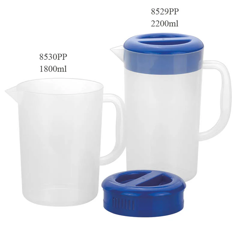 Sculptured Ice® Pitcher, Plastic Water Pitcher, Slotted Lid, 2 Liter, Clear