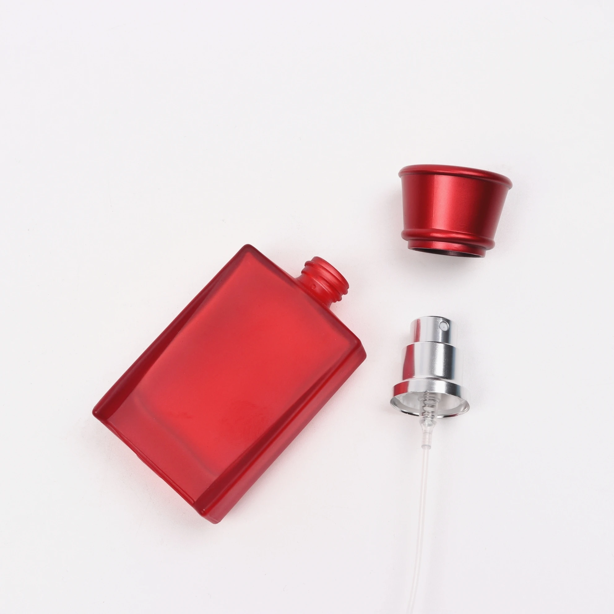 Mist 30ml Square Colorful Empty Perfume Glass Bottle With Aluminum