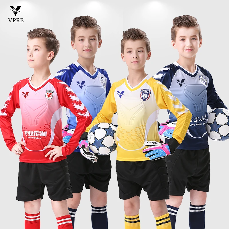 Maillot De Gardien De Football Enfant - Ensemble Manches Longues + Short - Protection Et Confort