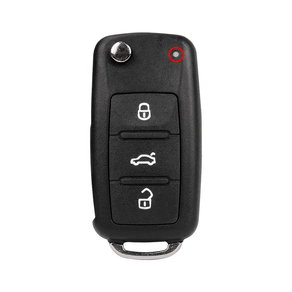 3 Button Flip Folding Remote Key Shell Fob Fit for VW Skoda 202AD Car Key Cover With Pin