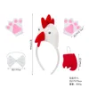 Three-dimensional white chicken 3-piece gloves