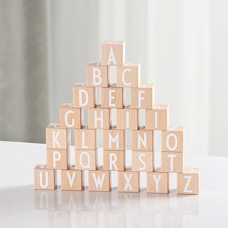 Kids Montessori Alphabet Letters Digital Early Learning Wooden Abc Cube