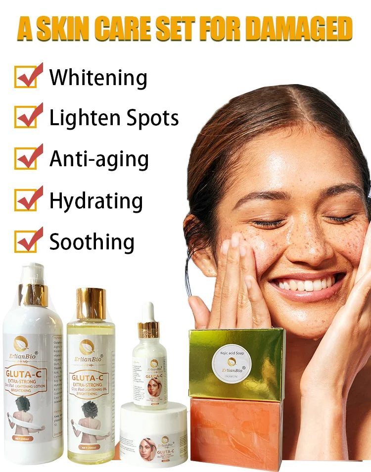 Whitening Cream Skincare Kit Luxury Glutathione Face Serum Anti Aging Skin Care Whitening Products Set for Skin with Glutathione Whitening Cream Skincare Kit Luxury Glutathione Face Serum Anti Aging Skin Care Whitening Products Set for Skin with Glutathione