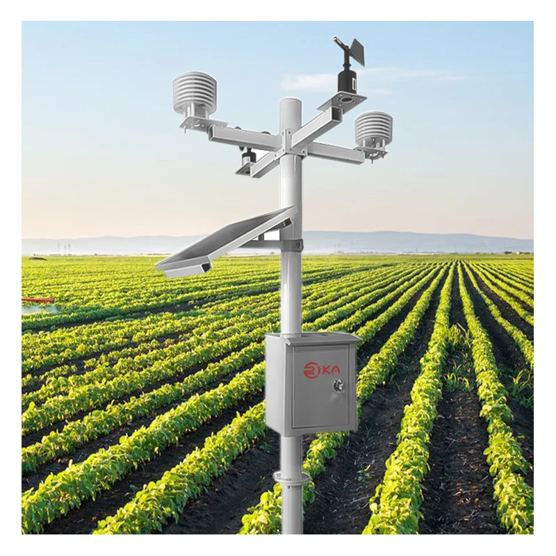 IoT Industrial Remote Lora Monitor Solar Power Wireless Meteorological RS485 Agricultural Weather Station with Outdoor Sensor