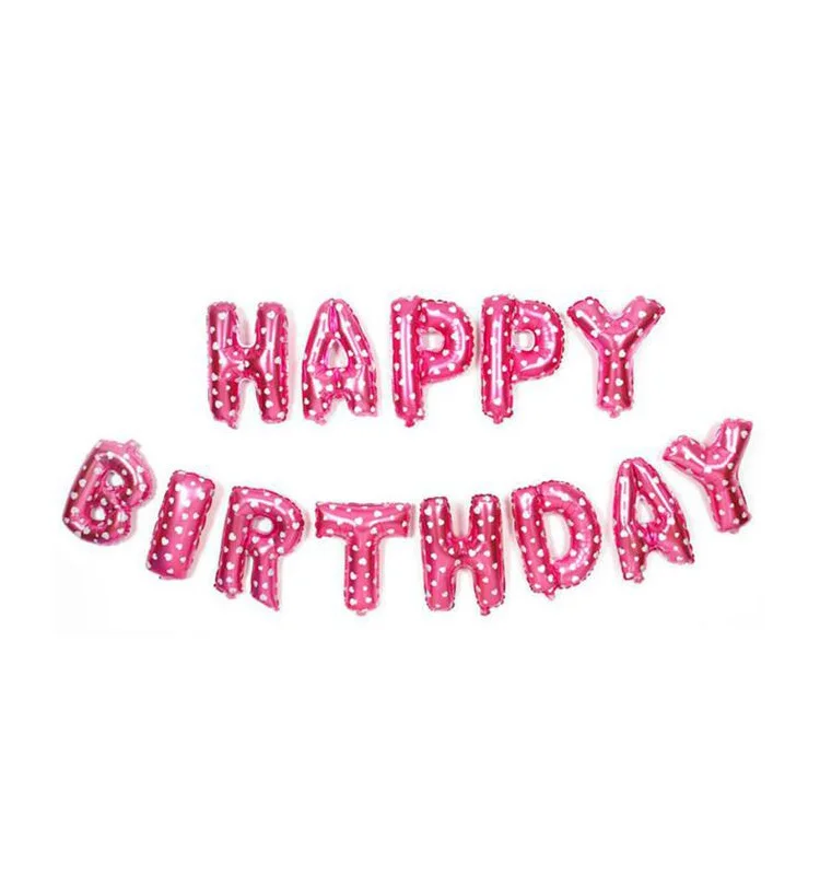 Happy Birthday Balloon Banner Letter Party Decorations 16 Inch 3d