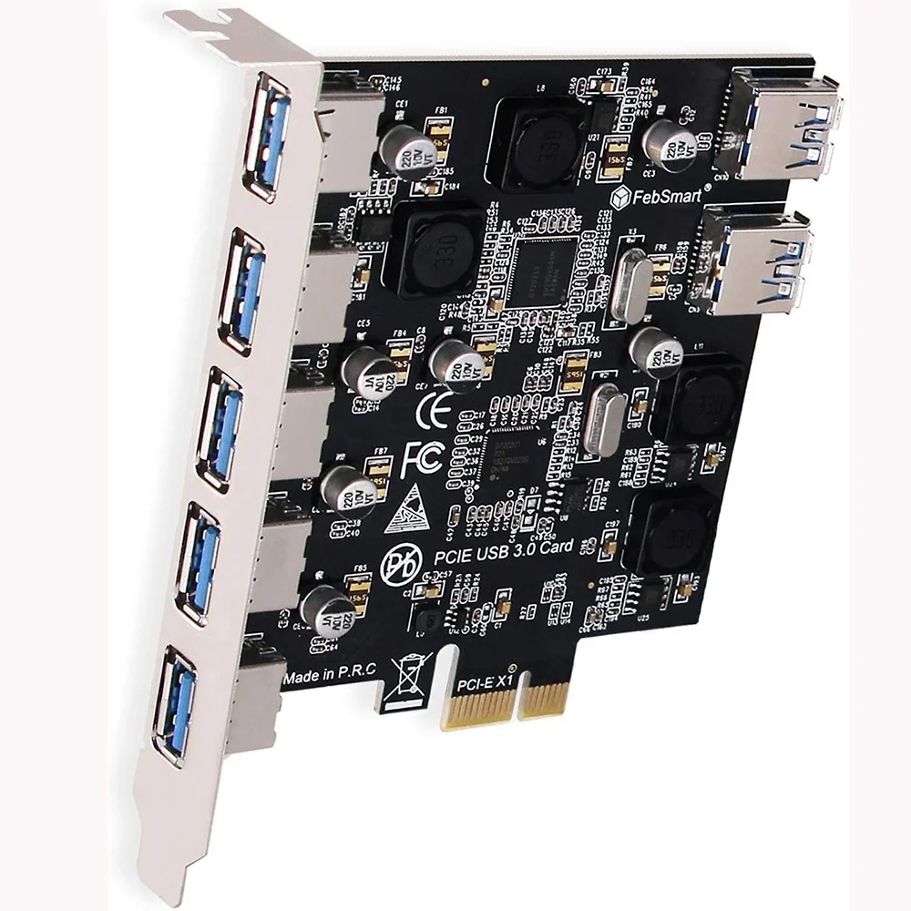 Super Fast 5gbps Pci Express Pcie 7 Ports Usb 3 0 Expansion Card For Windows Self Powered 5v2a Each Port Buy Usb3 0 Expansion Card 5v2a Current Power Supply Pcie Expansion Card With Power Controller Product On