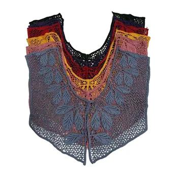 Garment accessory colorful Embroidered floral lace collar applique Neck Lace For Garment