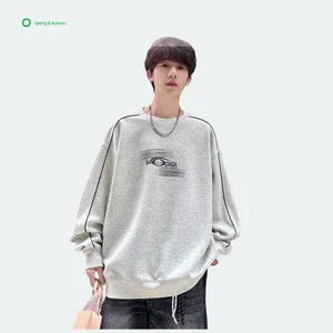 New Spring Autumn Men O-Neck Solid Printed Knitted Breathable Quick Dry Regular Sleeve Sporty Comfortable Loose Fit Pullover