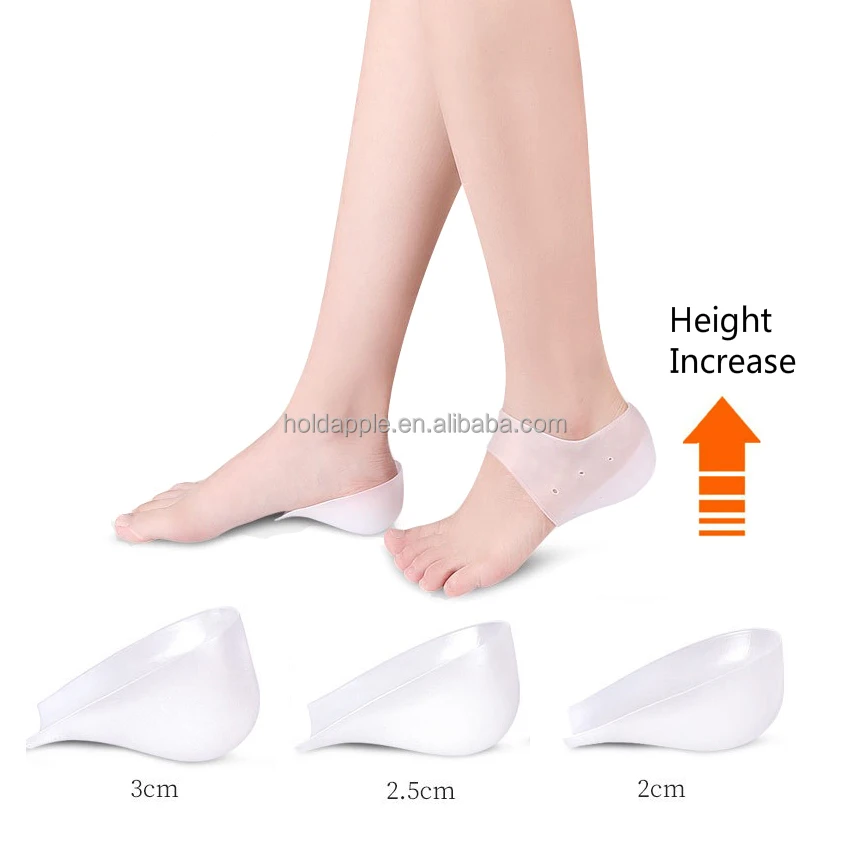 1 par de plantillas ocultas para aumentar la altura invisible invisible Lanbowo plantillas para aumentar la plantilla para mujeres y hombres almohadillas de silicona para calcetines 