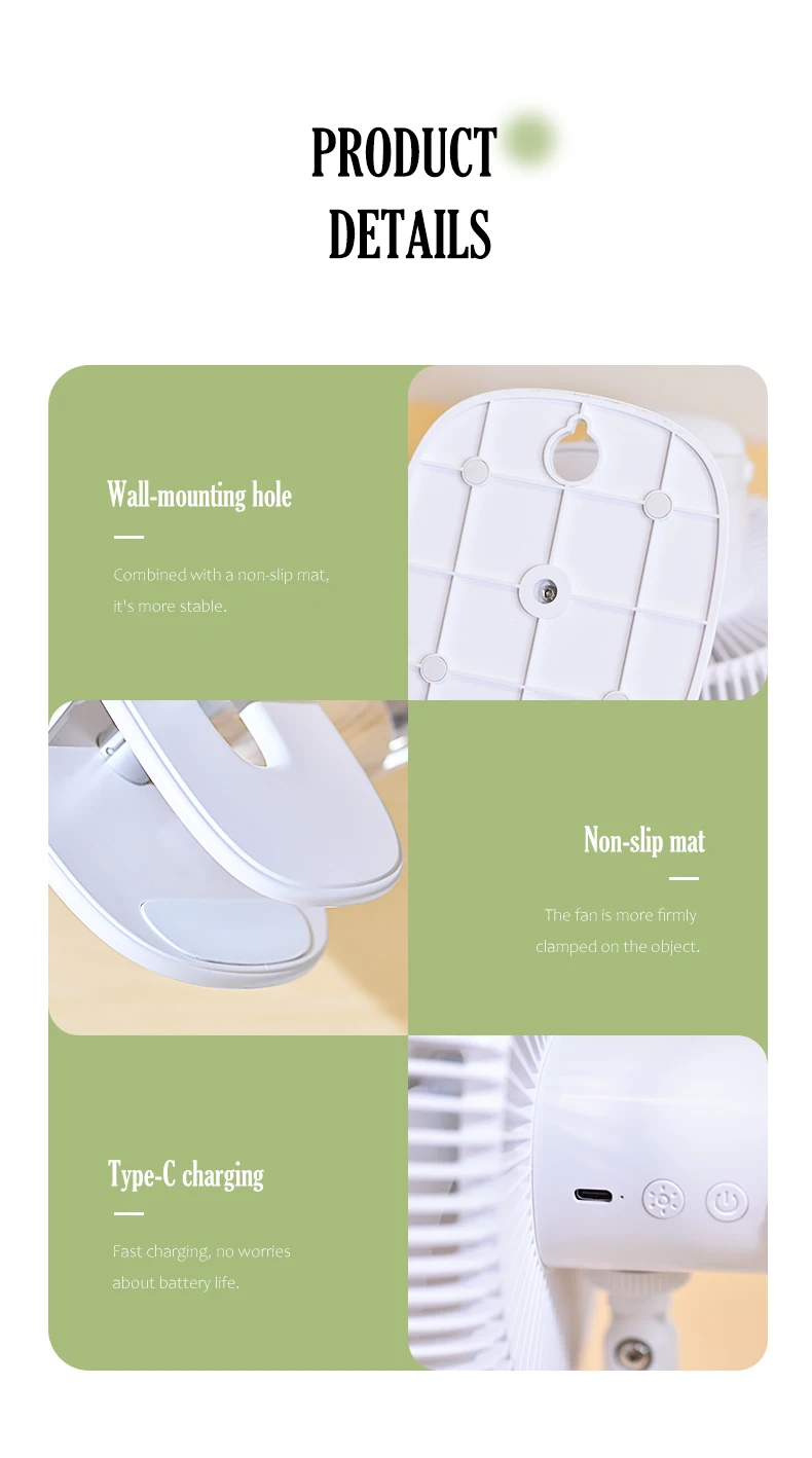 Usb Remote Control Fan, Portable, Electric, Plastic - detail 28