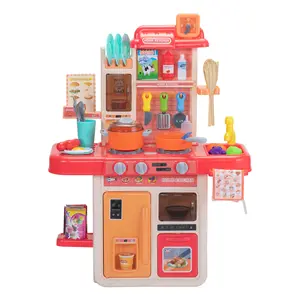 EPT Cooking Pretend Play Kitchen Toys Sets Plastic Kids Kitchen 42 Pcs Toy with Lights, Sounds, Sink & Water Spray