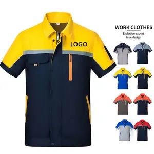 Wholesale High Quality Working Clothes Durable Uniform Set Workwear Custom Design Short/long Sleeves Work Jacket Men LOW MOQ