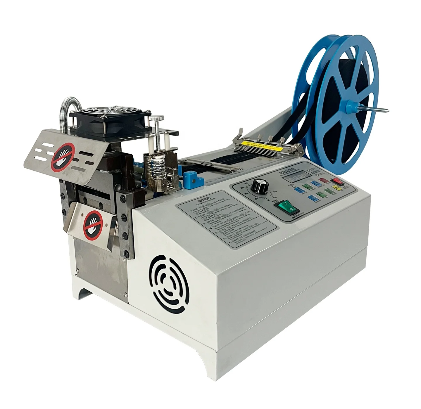 Stain Aluminum Suppliers Folding Flat Cable Fabric Hot Cut Ultrasonic Lanyard Resien Cut Yellow Ribbon Tape Cutting Machine