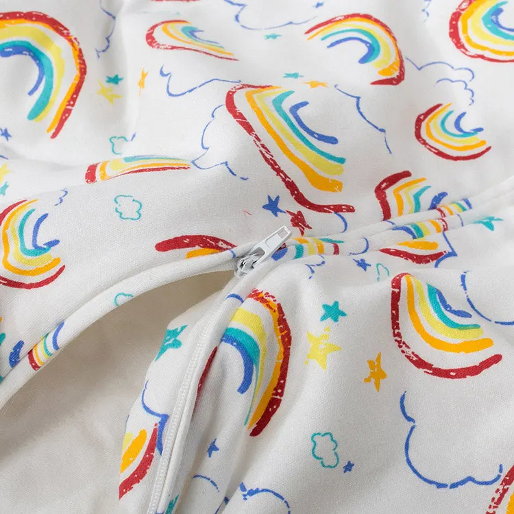 SD001 Новый изготовленный на заказ 100% хлопок зимние спальные мешки младенца полный печатный детский спальный мешок с молнией