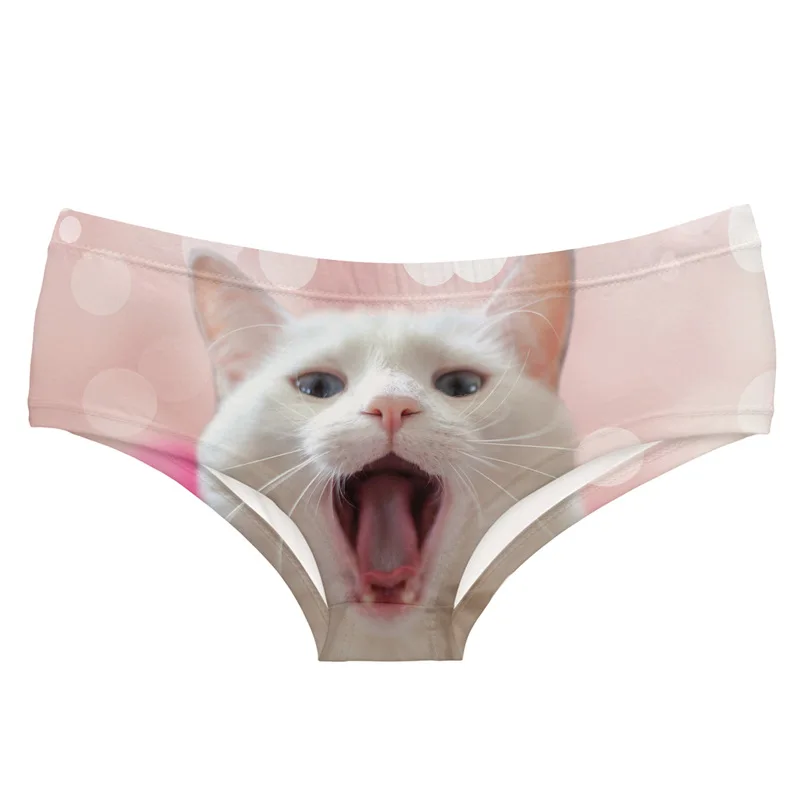 Sexy Cat Print Panty Seamless Hipsters Kitty Underwear Anti