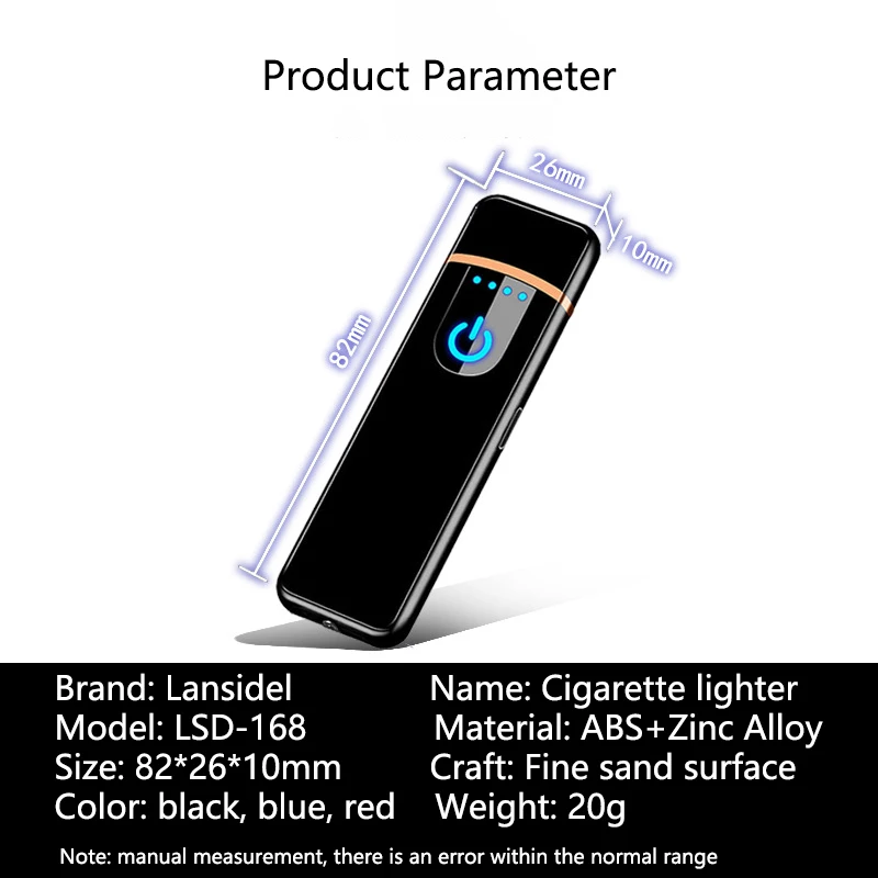 Hot Sale Gift Box Packaging Touch Sensor Electronic Cigarette Lighter Mini  USB Fast Charging Lighters
