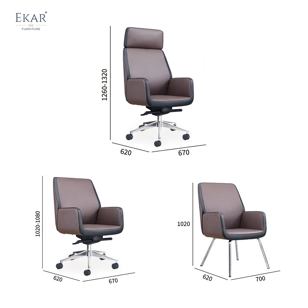 Elegant Top-Grain Leather Office Chair with Sturdy Steel Frame supplier