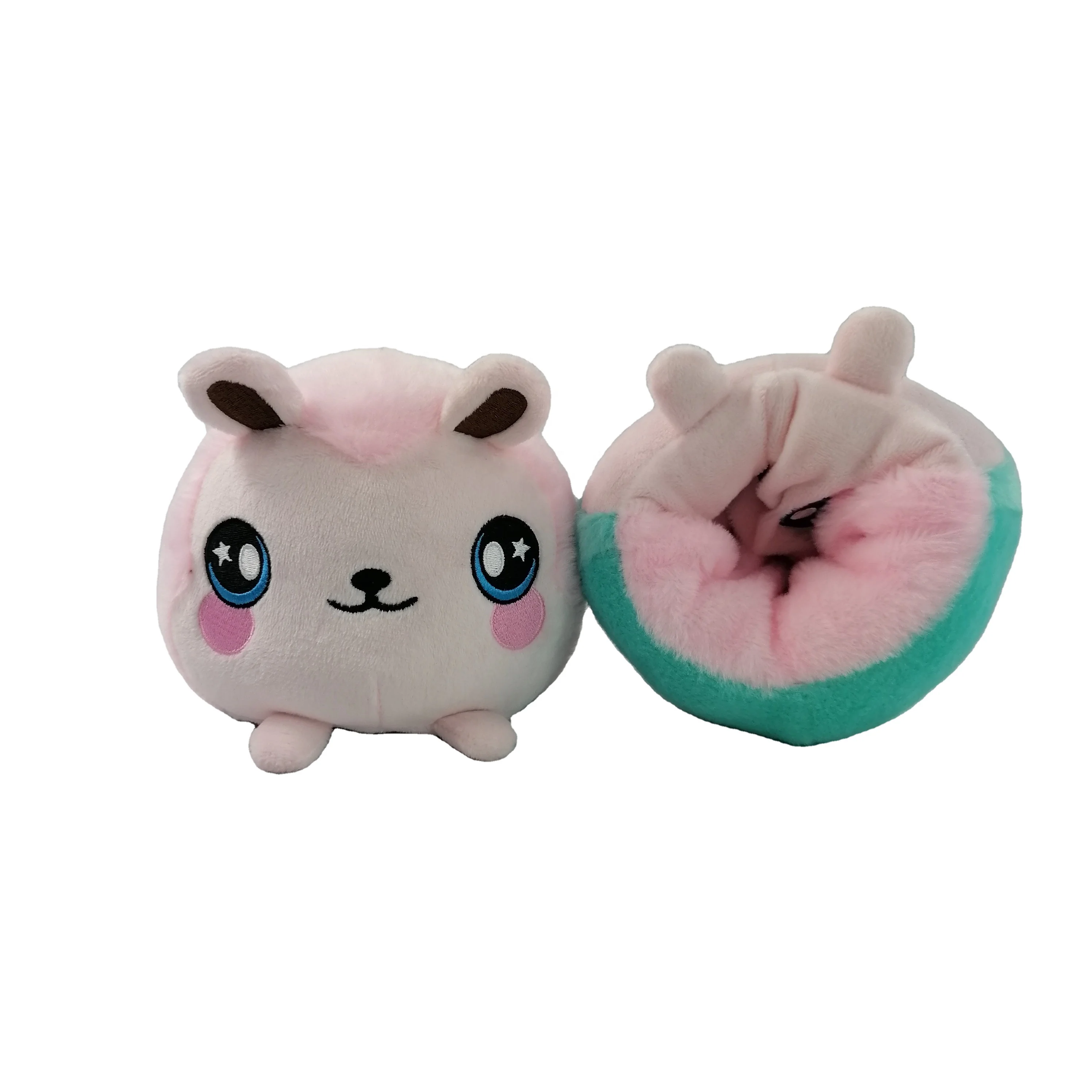 Fast Delivery Double Side Flip Angry Emotions Toys Reversible Rabbit Plushie Soft Cute Funny Bunny Stuffed Toy