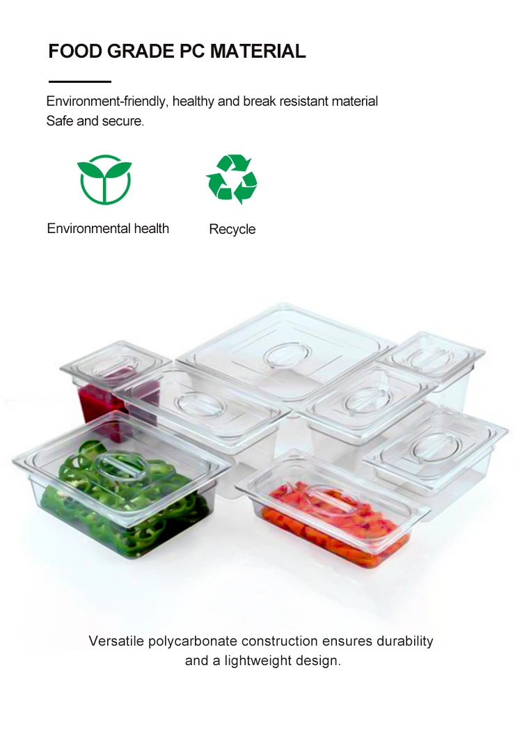 1/1 100mm  Buffet Gastronorm Tray PP Polyprolyene Gn Food Pan details