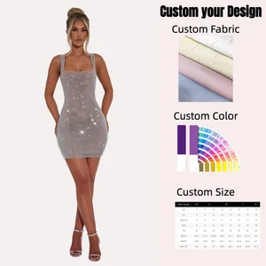 New Product Girls Party Dresses Women Sexy Club Night Wear Sexy Sequined Backless Silver Dress