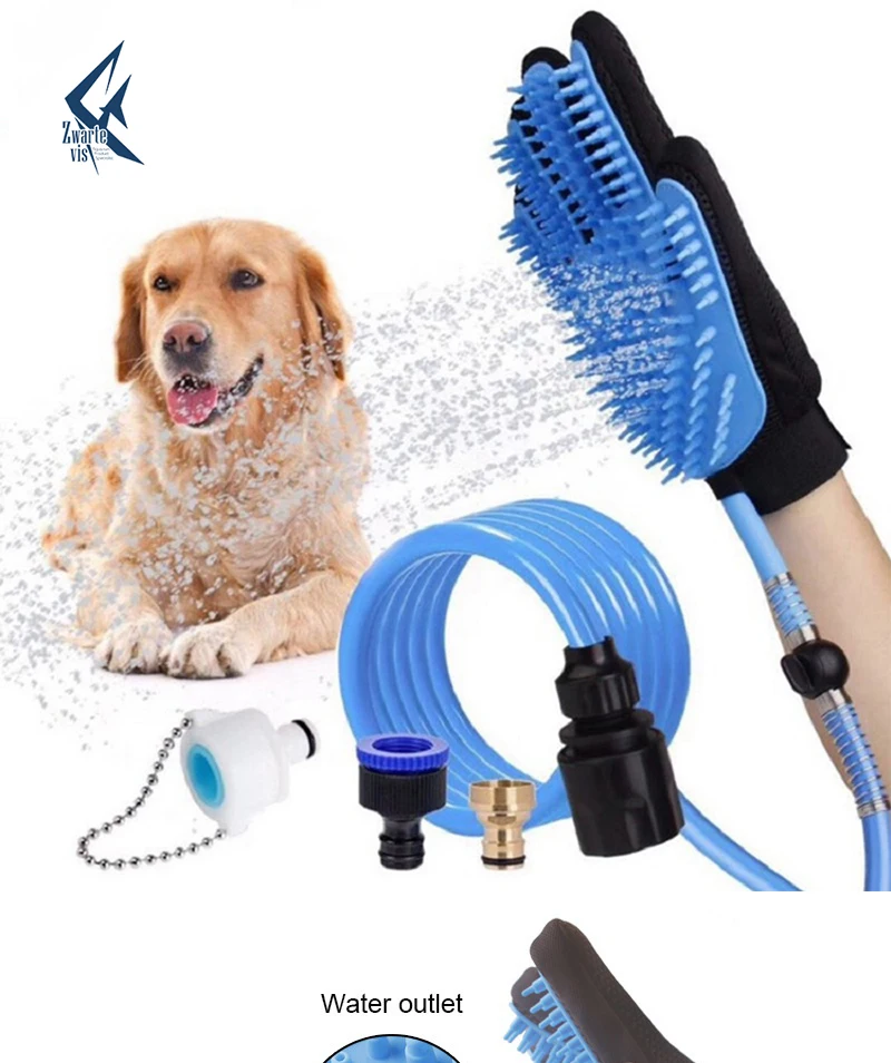 Hot Deals Pet Shower Sprayer Adjustable Bath Massage Pet Grooming Glove