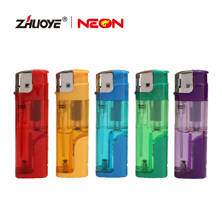 Custom Candle Cigarette Lighters Plastic Disposable Electronic Gas Lighters  LED Lighter