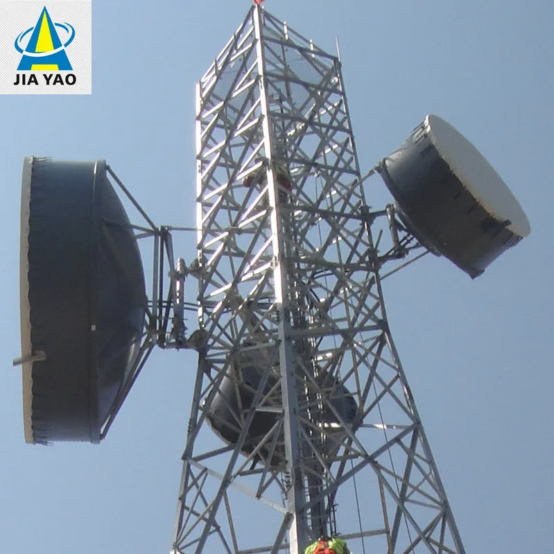 60m Telecom Shelter Design Angle Lattice Steel Radio Antenna 4g Wireless Equipment Communication Tower
