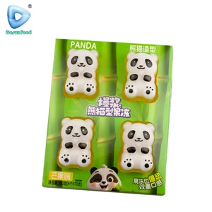 Wholesale Custom Lovely Panda Shape Sweet  Fruity Flavor Jelly Pudding