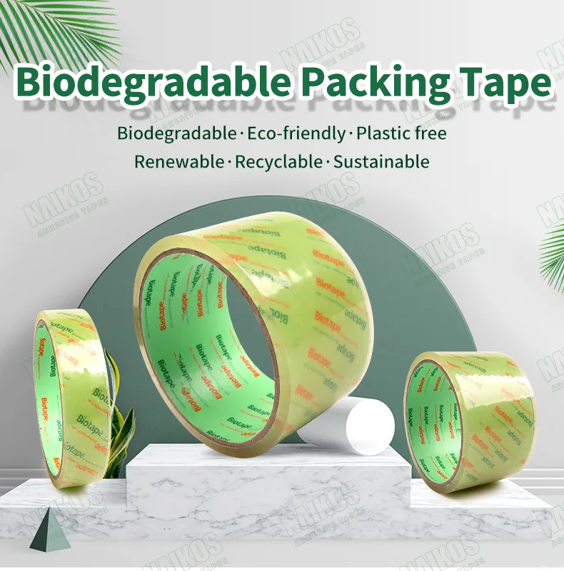 Water Based Bio Tape Eco Friendly Sustainable Clear Recyclable Carton