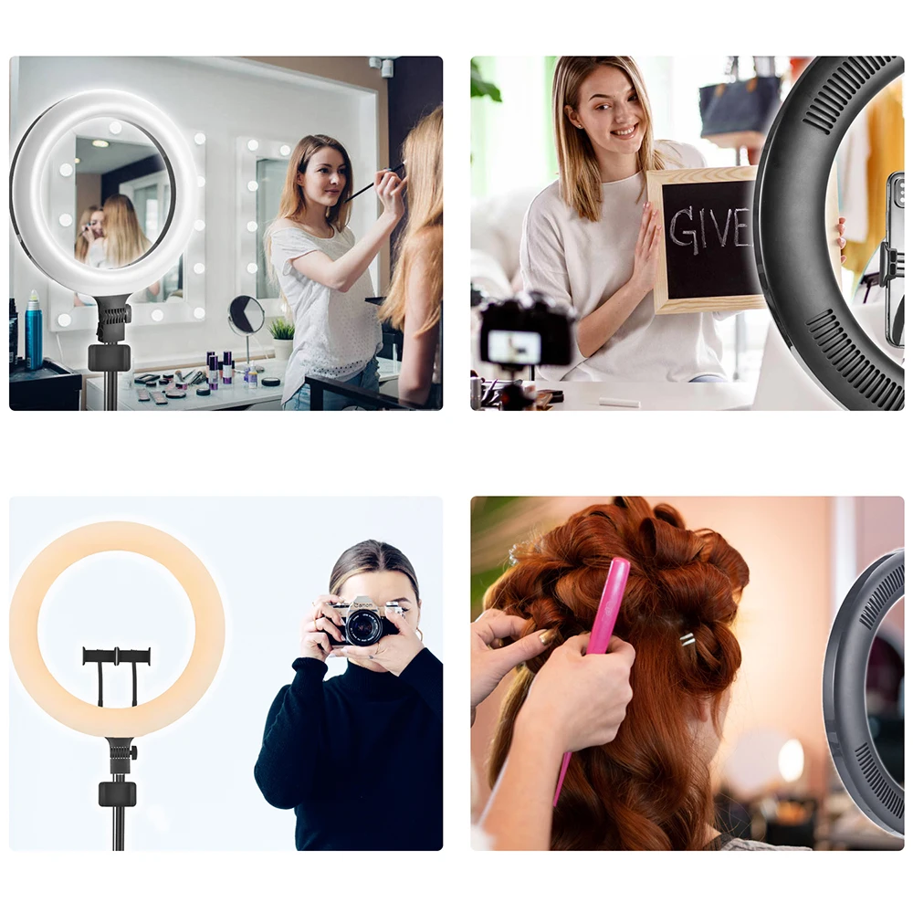 18 Inch Photography Circle Selfie Ring Light With Tripod Stand And Phone Holder Led Ring Light For Makeup