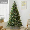 240cm PE + Snow-Flocked Pine Mixed Tree (with Lights and Pot)
