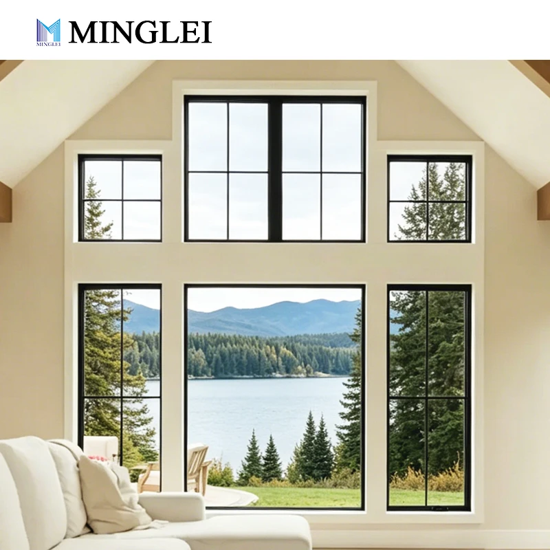 Fenêtre fixe personnalisée en aluminium, fenêtre à triple vitrage avec rupture de pont thermique, certifiée Energy Star, fenêtre NFRC pour villa