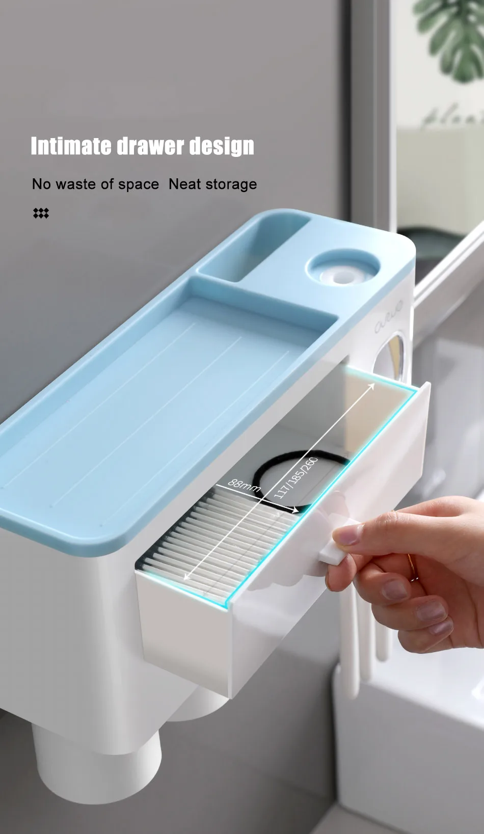 Automatic Toothpaste Dispenser Toothbrush Holder With Cups No Nail Wall Stand Shelf Bathroom Accessories Sets