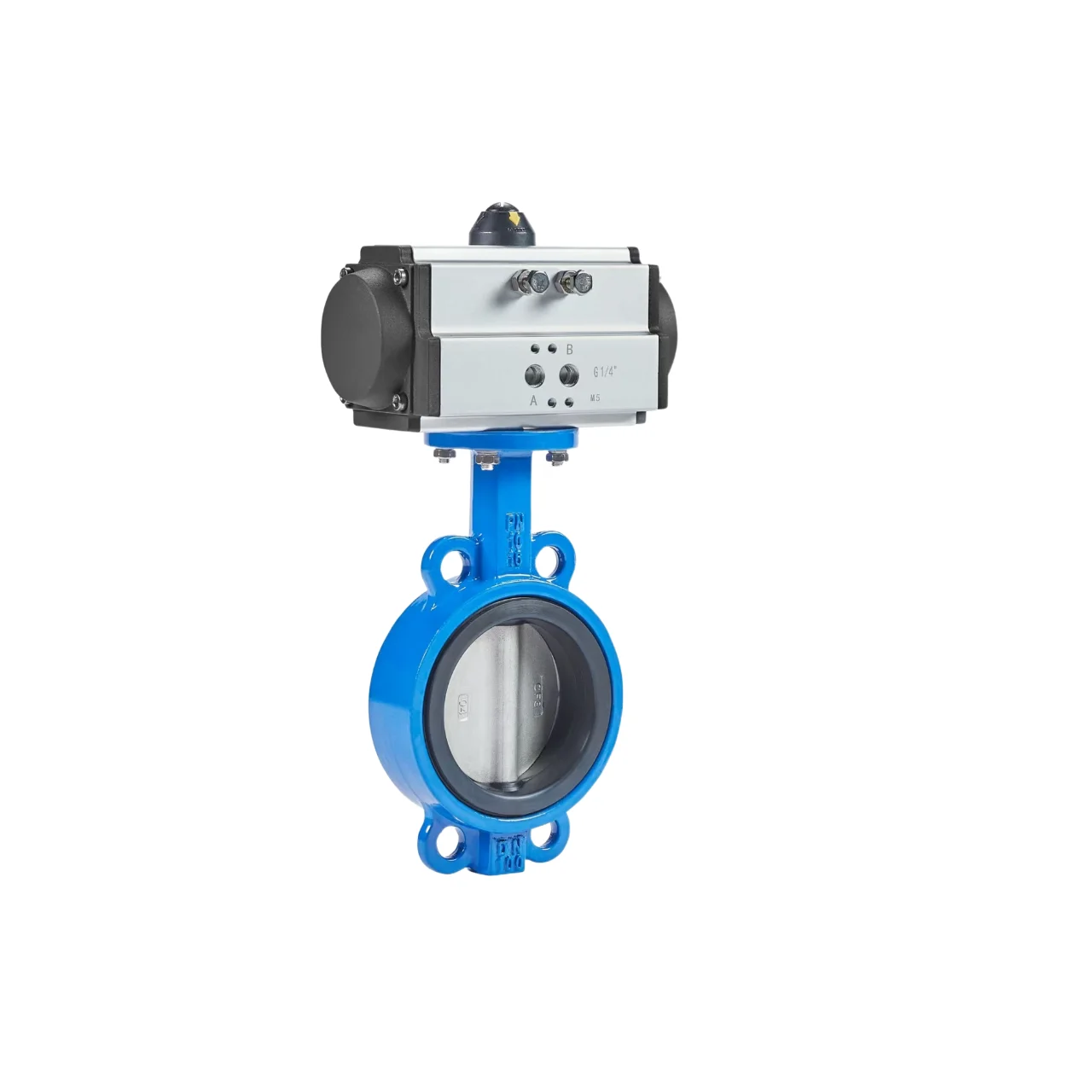 Pneumatic Actuated Butterfly Valve DN50 to DN800 32INCHES to 2INCHES Double Flange Butterfly Valve Pipe Fittings Flap Disc