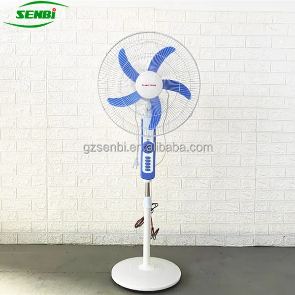 Ac Dc Pedestal Fan With Copper Motor 16 Inch 18 Inch Stand Fan With Led