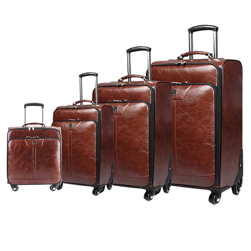Source fashion style pp pvc material vintage luggage with 4 spinner wheels  on m.