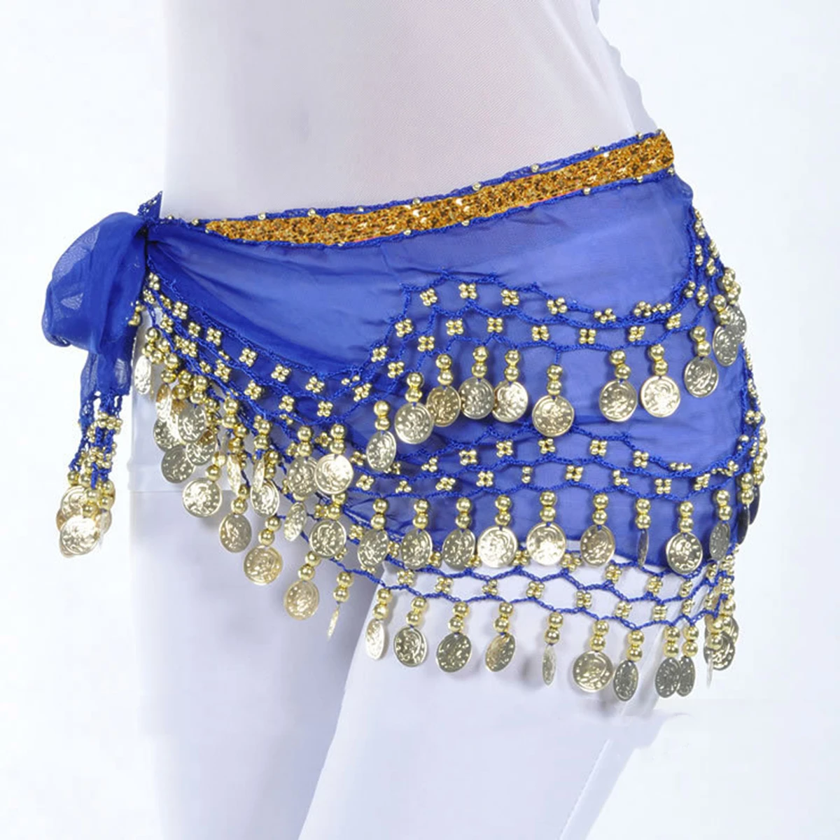 Belly Dance Chiffon Hip Scarf Scarves Wrap Sash Belt Skirts Gold