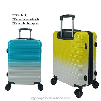 New design Gradient Color style good quality ABS PC Luxury Hard Shell Suitcase 20 24 carry on plastic luggage set