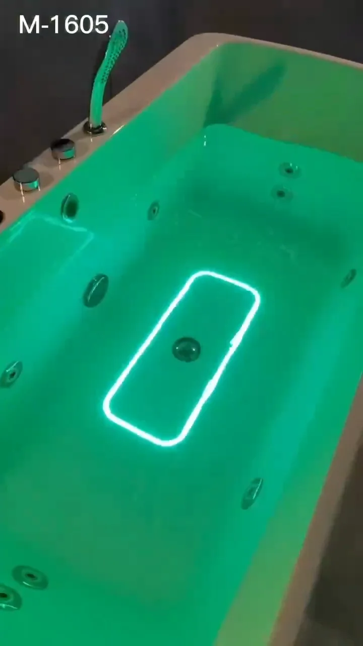 Round Corner Safe Massage Bathtub With Lights Hot Tubs For Home And