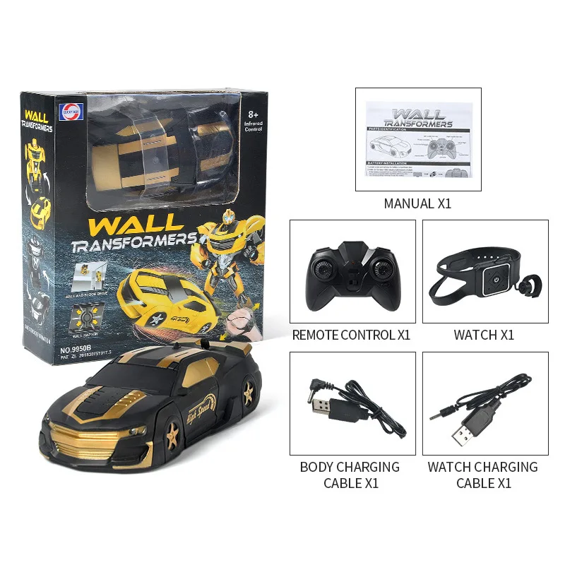 Children Gesture Sensing Double Remote Control Deformation Wall Climbing Stunt Car Remote Control Toy