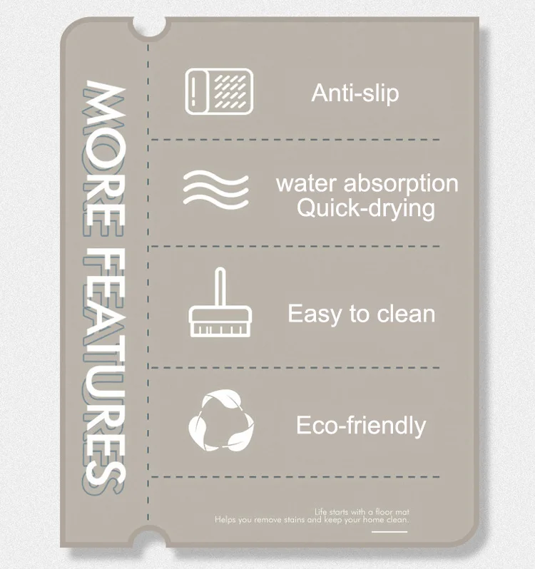 Eco-friendly anti-slip anti-mould durable cute diatomite quick dry bath mat