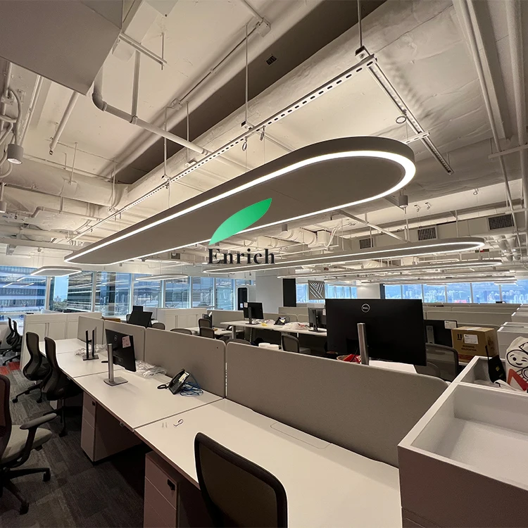 New Type Acoustic Solution Luminaires Rectangular LED Linear Light Joint for Office Shop Store