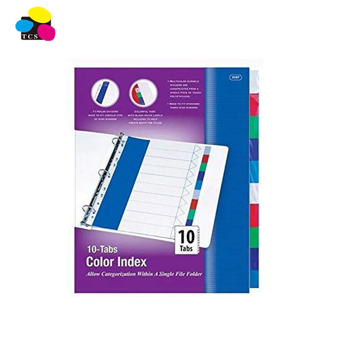 Three-color Stone Index Paper Binder Dividers With Plastic Alphabetical Printing Tab
