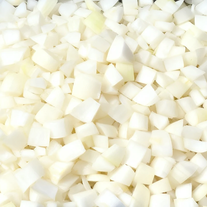 Tranches fraîches d'oignons surgelés, légumes hachés pour distributeurs alimentaires, chaînes de détail et restaurants