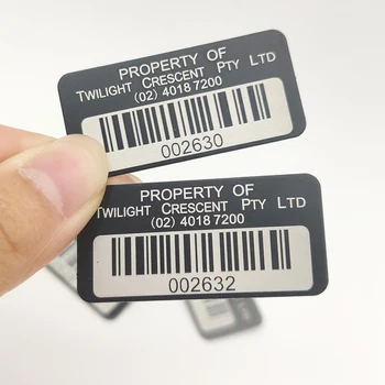 custom 3d printing sticker qr/bar/upc codes logo metal label