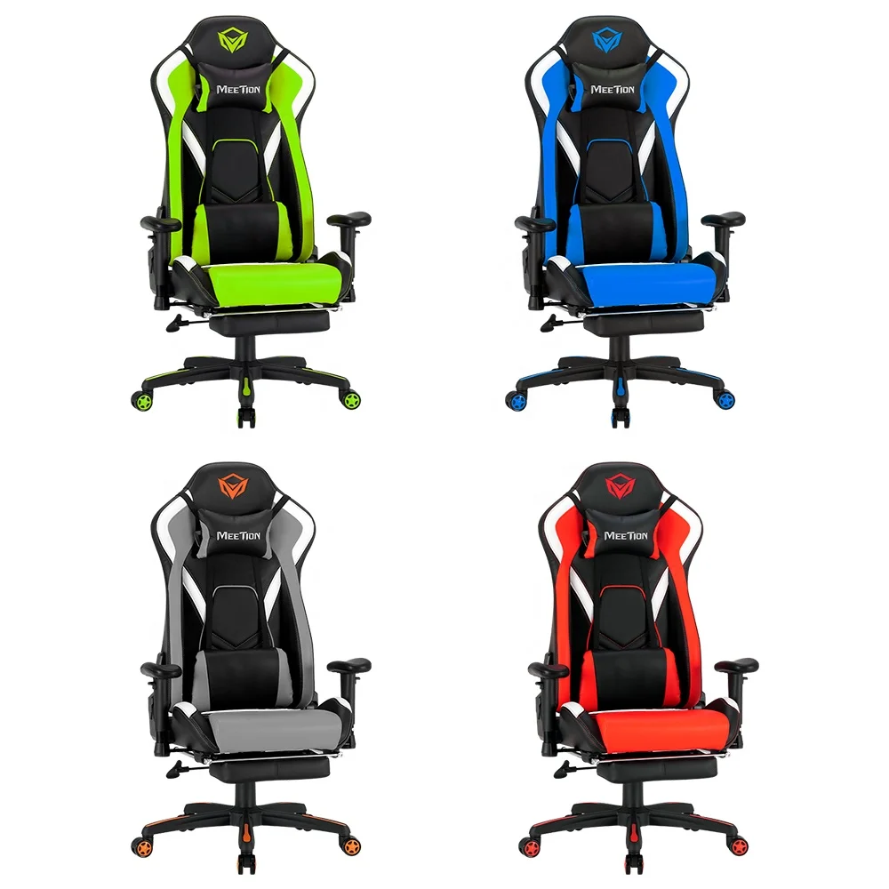 MeeTion CHR22 High Back Racing Style Ergonomic Recliner Office Footrest Rgb  Led Scorpion Gaming Chair for Pc