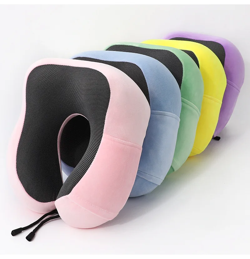 WholesaleCustom Luxury Modern Cotton Portable Storage Travel Neck Pillow Set with Magnetic Fabric Ergonomic Design preview 5