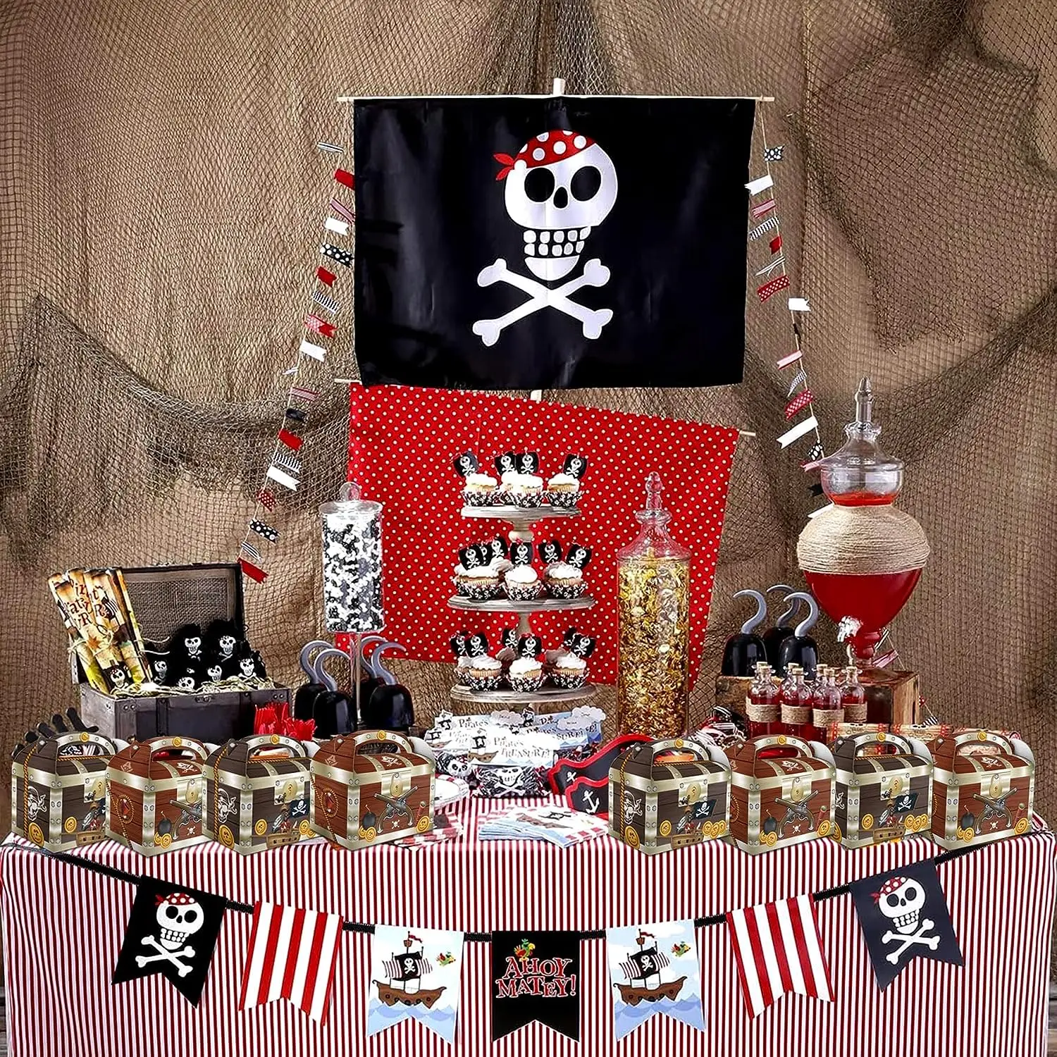 30 Pièces Coffres Au Trésor Pirate En Papier - Boîtes Cadeaux Bonbonnières Pour Anniversaire, Chasse Au Trésor Enfant, Décorations Thème Pirate