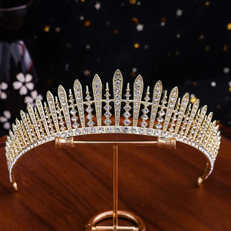Tiara Da Sposa Con Cristalli - Corona Principessa Per Matrimonio E Feste - Foto 10