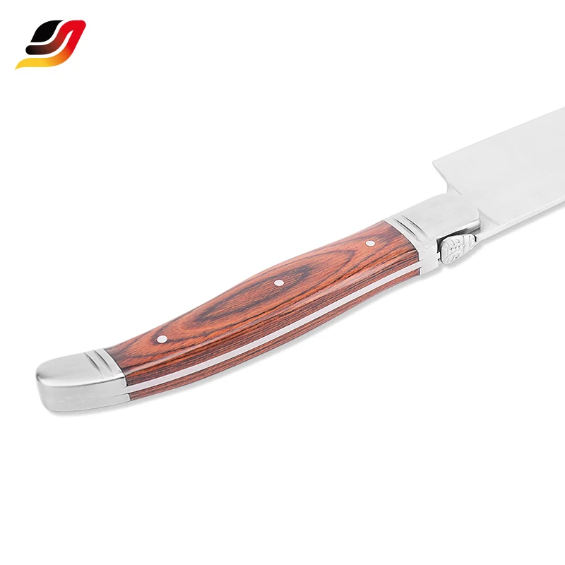 Professionelles Edelstahl-Küchenmesser-Set mit Pakka-Holzgriff